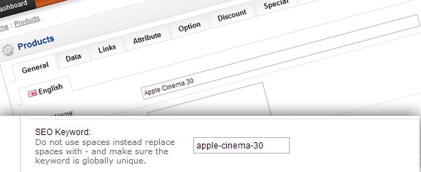 Opencart 1.5.X Full Seo - Auto Keyword