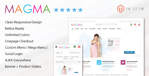 MAGMA - Fashion Responsive Magento Templates