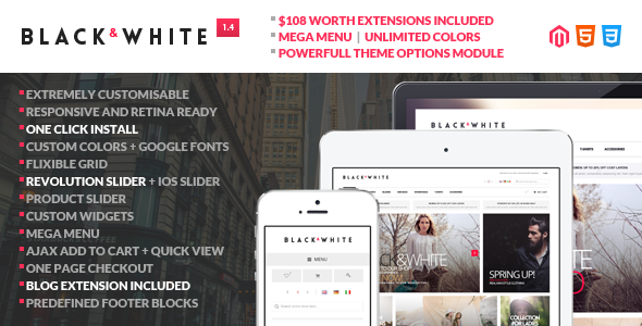 Black&White - Responsive & Retina Magento Themes