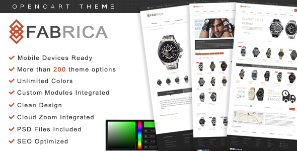 Fabrica - Watch OpenCart Premium Theme