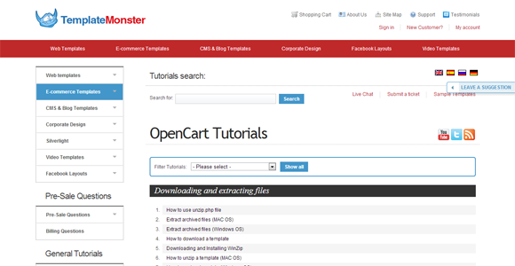 Template Monster Help OpenCart Tutorials tips and tricks
