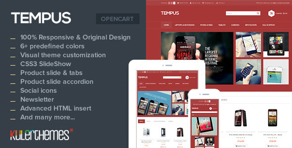Tempus – A stylish OpenCart theme for mobile store